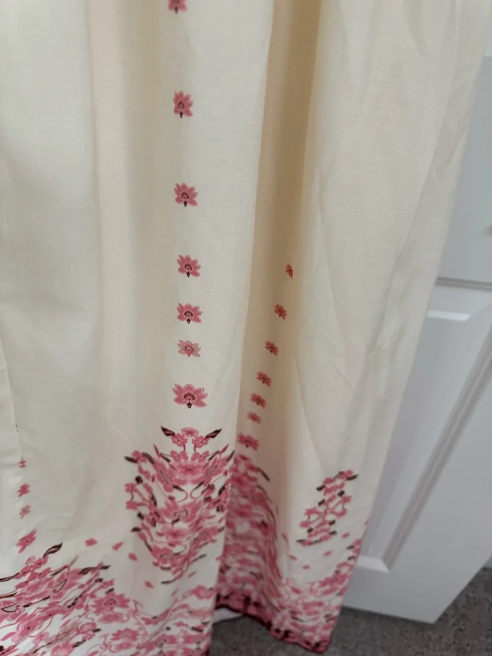 Commense Ivory Maxi Dress with Pink Floral Border - Picture 8 of 12